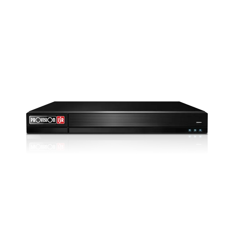 Provision-ISR black dual-unit DVR stack with front panels and blue status LEDs on the right