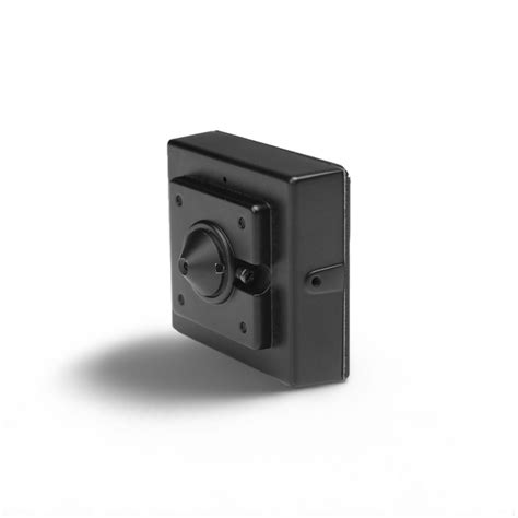 Black rectangular electronic enclosure with a front-mounted circular knob on a white surface.